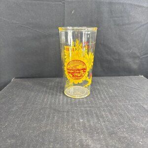 Vintage 1961 Kansas Centennial Glass Yellow Sunflower Wheat State Seal Design